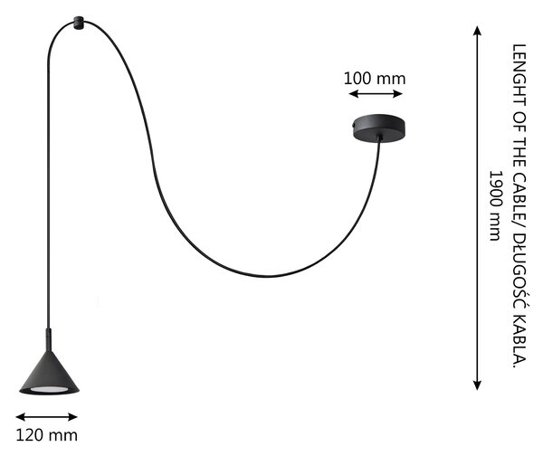 Lampa wisząca ETNA W-KM 1920/1 BK-B