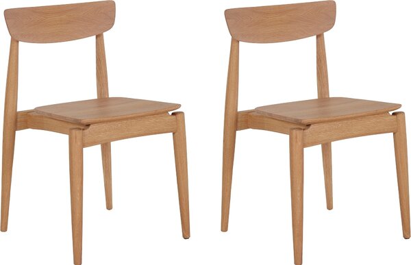 Dębowe olejowane krzesła zestaw 2 sztuki - dąb bianco