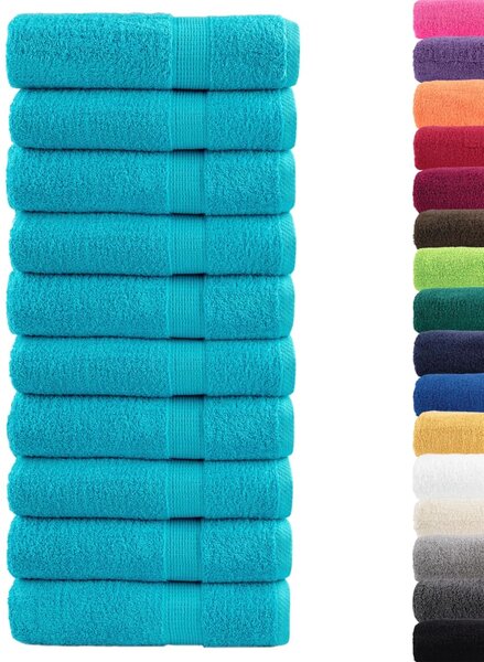 Ręczniki premium SOLUND 10 szt. turkusowe, 50x100 cm, 600 g/cm²