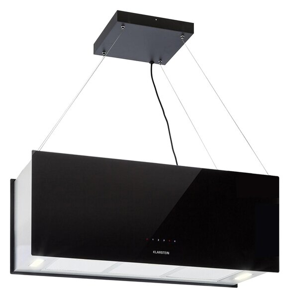 Klarstein Kronleuchter XL, okap kuchenny wyspowy, 90 cm, 590 m³/h, LED, panel dotykowy, kolor czarny