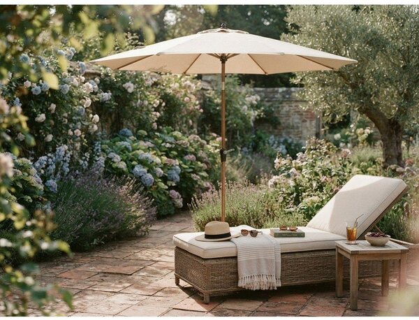 Beżowy parasol ogrodowy ø 300 cm Palinuro – Bizzotto