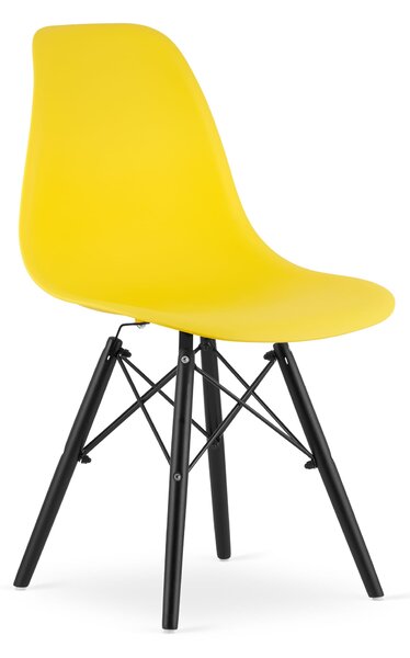 EMWOmeble Żółte krzesło skandynawskie OSAKA 3592 nogi czarne / 4 sztuki