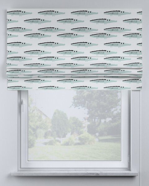 Roleta rzymska Padva kolor zielony tkanina wzorzysta