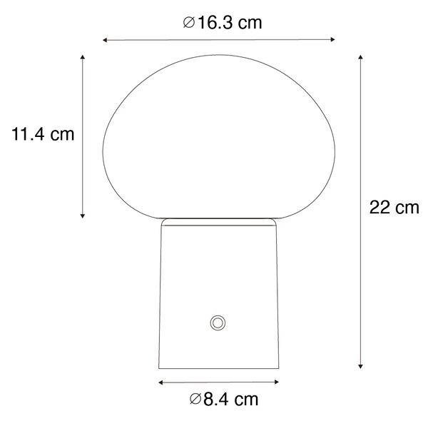 Zestaw 2 akumulatorowych lamp stołowych LED Grzyb czarny - Louise