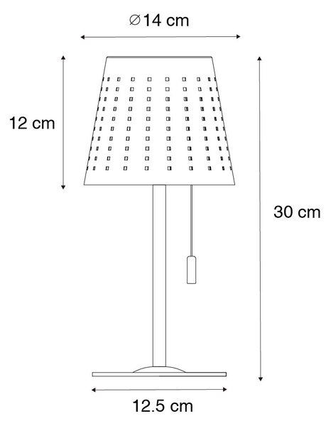 Zestaw 2 lamp stołowych zielonych w komplecie z diodą LED, 3-stopniowy ściemniacz, ładowanie i energia słoneczna - Ferre