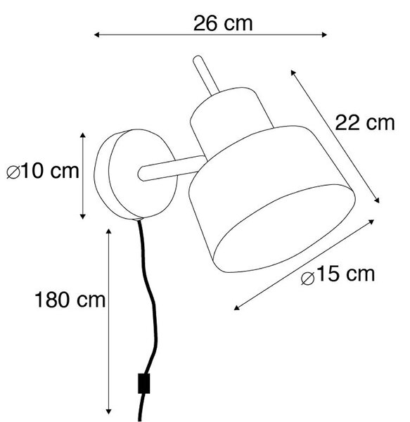 Inteligentna lampa ścienna czarna w tym WiFi A60 - Chappie