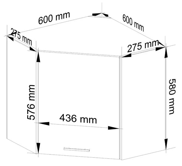 Szara minimalistyczna narożna szafka kuchenna C0-C10