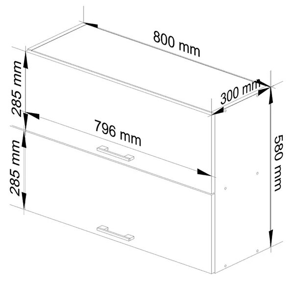 Szara nowoczesna górna szafka do kuchni 80 cm A0-L08