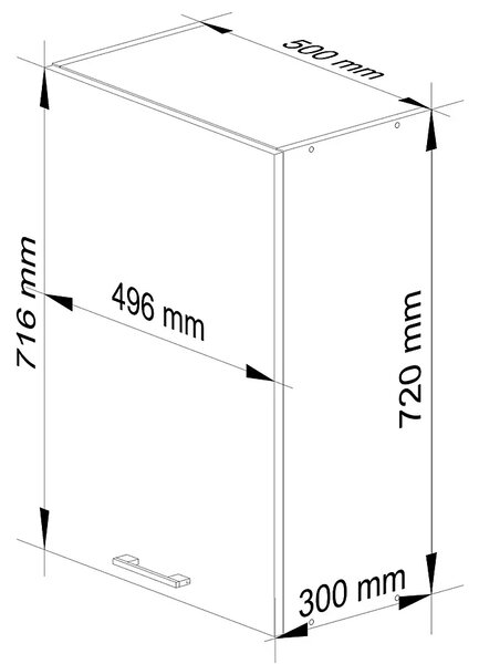 Szara minimalistyczna górna szafka do kuchni N9-B62