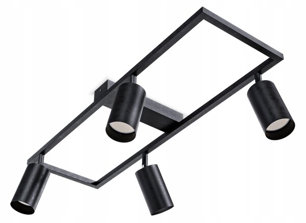 Lampa Sufitowa Oprawa LED 4X GU10 Spot Ruchoma Kinkiet Reflektor czarny