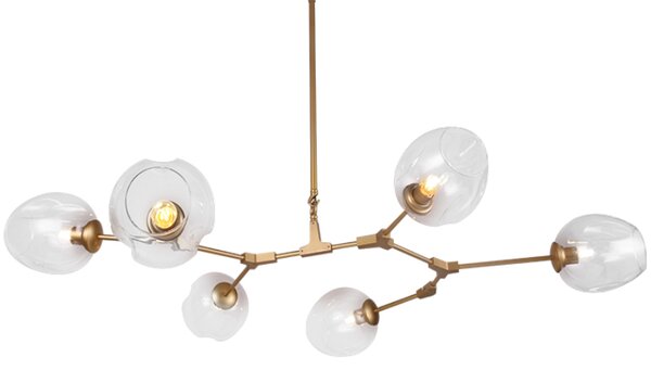 Chemistry - 6 Punktowa Nowoczesna Lampa Wisząca złoty