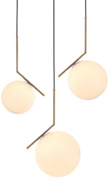 Mleczna Kula 30 Nowoczesna Lampa Wisząca złoty mosiądz 30cm