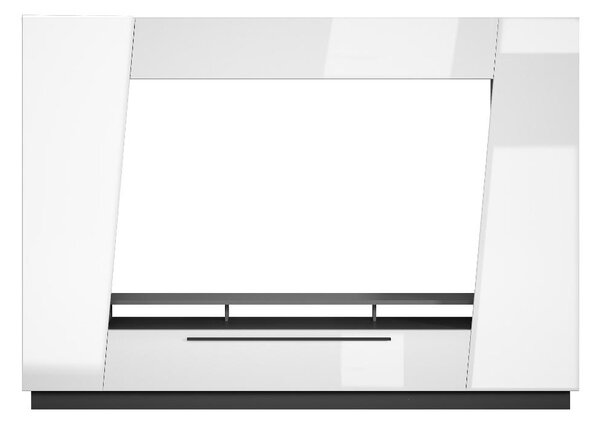 Ścianka RTV CHACE ze schowkami - z LEDami - MDF lakierowane na biało