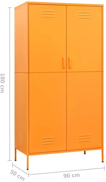 Metalowa dwudrzwiowa szafa wielofunkcyjna musztardowy M8-F40