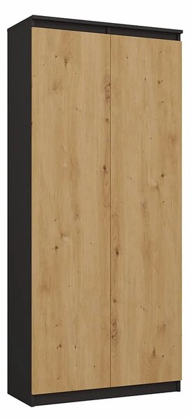 Zamykany regał z półkami antracyt + dąb artisan A4-W55