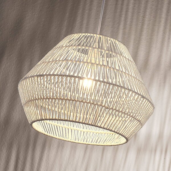 Lampa wisząca Ottavio Lindby, możliwość ściemniania, biały / opal, salon / jadalnia, papier / lunolit / lunopal, nowoczesny