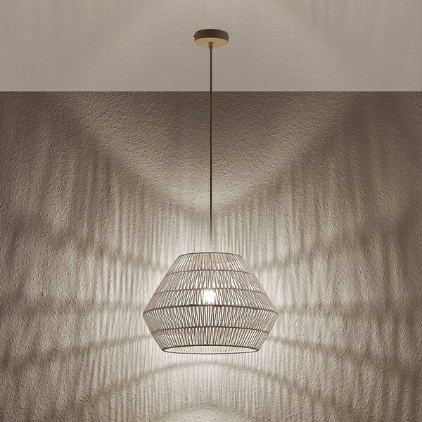Lampa wisząca Ottavio Lindby, możliwość ściemniania, biały / opal, salon / jadalnia, papier / lunolit / lunopal, nowoczesny