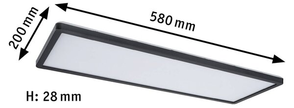 Paulmann Panel LED Atria Shine, możliwość ściemniania, czarny, salon / jadalnia, tworzywo sztuczne, nowoczesny