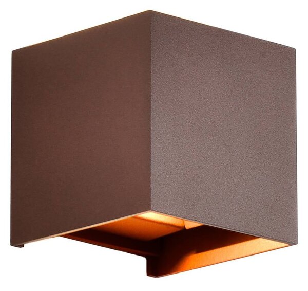 Mantra Iluminación Kinkiet zewnętrzny LED Davos, możliwość ściemniania, brązowy / rdzawy, aluminium