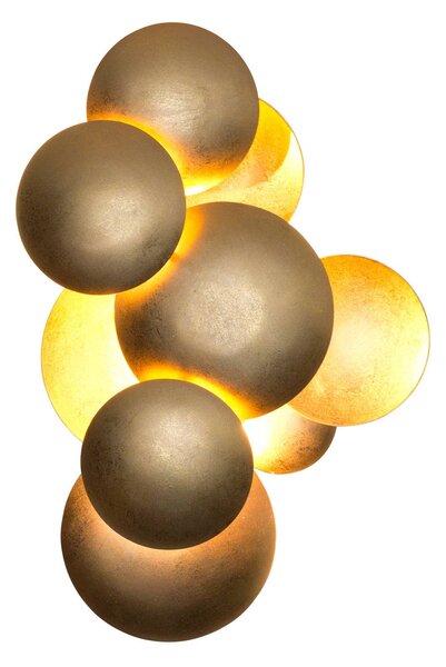 Holländer Kinkiet designerski Bolladaria, możliwość ściemniania, mosiężny / złoty, salon / jadalnia, metal, design