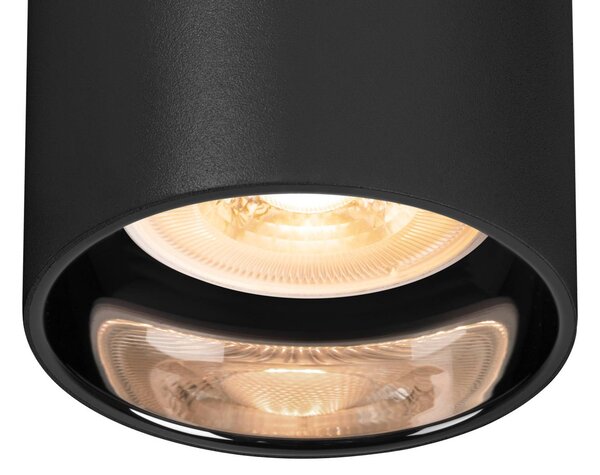 SLV Asto Tube downlight GU10 1-punktowy czarny Tube, możliwość ściemniania, czarny, salon / jadalnia, aluminium, nowoczesny