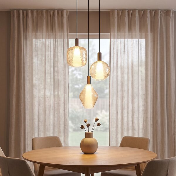Designerska lampa wisząca ciemny brąz 3-punktowa - Ard