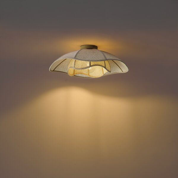 Lampa sufitowa Japandi beżowa tkanina 55 cm - Haru