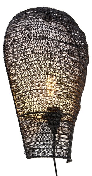 Kinkiet / Lampa scienna orientalny czarny 45 cm - Nidum Oswietlenie wewnetrzne