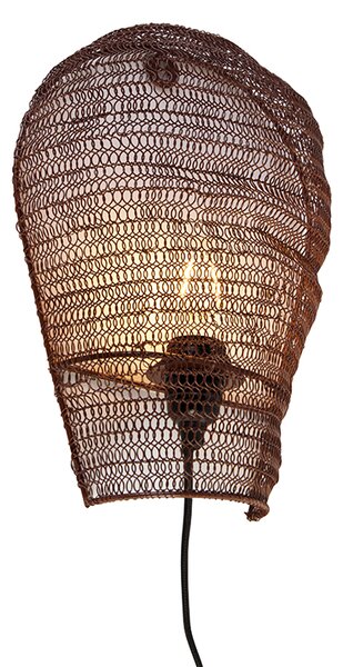 Orientalny Kinkiet / Lampa scienna brąz 35 cm - Nidum Oswietlenie wewnetrzne