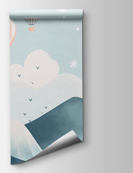 Fototapeta Balony na ogrzane powietrze latające nad górami, Fototapety Balony, Popularne Fototapety, w02817 - Tapeko.pl