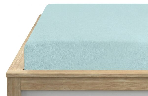 Frotte prześcieradło turkusowe 90 x 200 cm