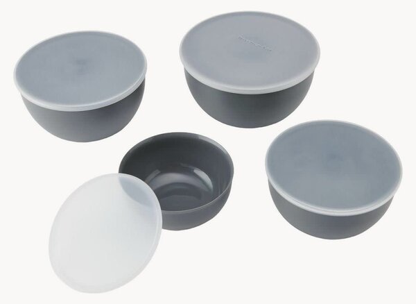 Komplet misek z pokrywkami Charcoal Grey, 4 elem