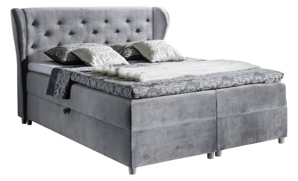 Nowoczesne łóżko kontynentalne z pikowanym zagłowiem i opcją wyboru tkaniny - SADO / Pagani 23674