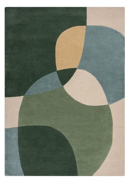 Zielony wełniany dywan tkany ręcznie 120x170 cm Glow Green & Blue – Flair Rugs
