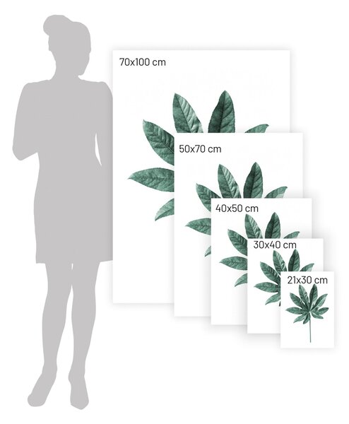 Plakat Leaf Emerald Green