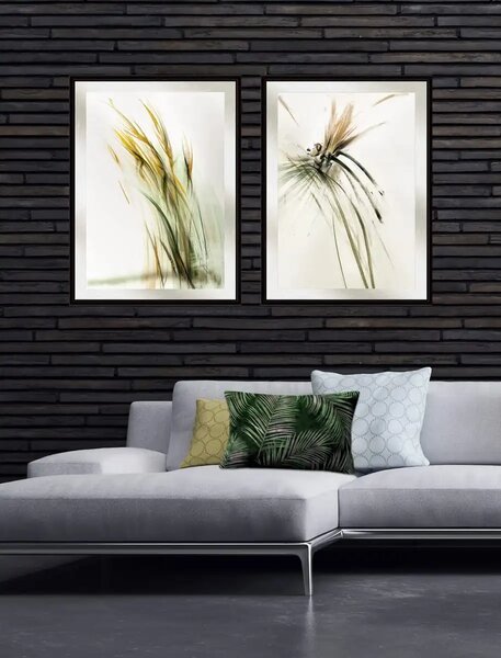 Elegancki obraz traw do wnętrz w stylu japandi i modern organic Trawy, Seria Ulotna | Anna Borkowska
