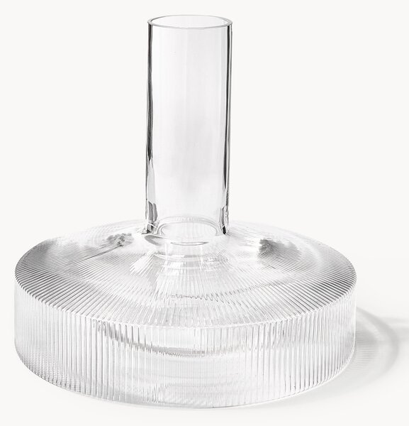 Dekanter ze szkła dmuchanego Ripple z falistym wzorem, 1,1 l
