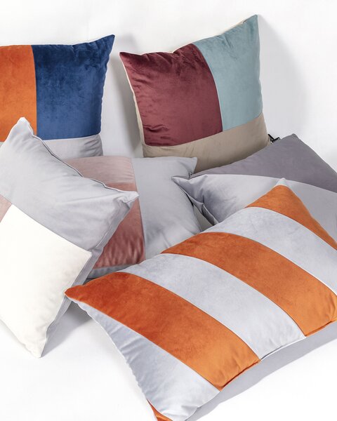 Poduszka Patchwork prostokątna grey copper