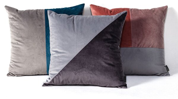 Poduszka Patchwork kwadratowa grey graphite