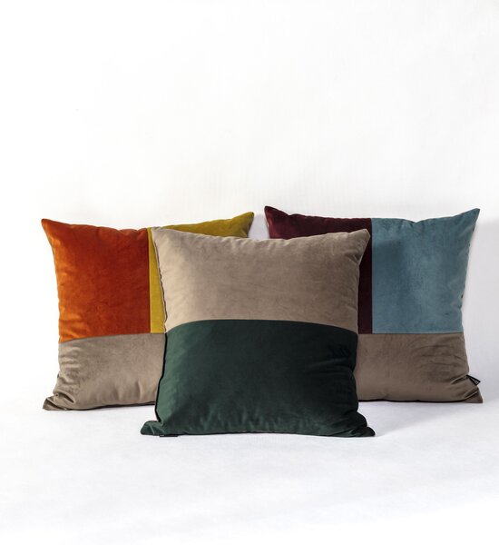 Poduszka Patchwork kwadratowa beige green