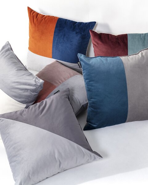 Poduszka Patchwork kwadratowa grey graphite