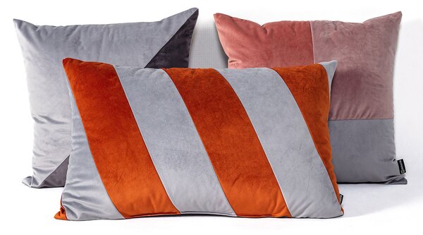 Poduszka Patchwork prostokątna grey copper