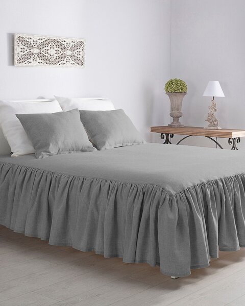Narzuta na łóżko 160 x 210 cm frilly light grey