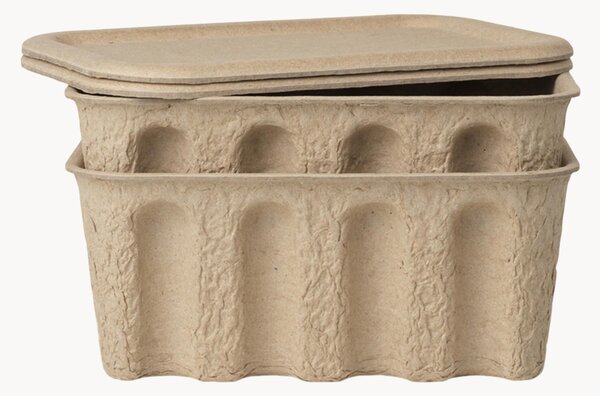 Komplet pudełek do przechowywania z masy papierowej Pulp, G 18 cm, 2 elem