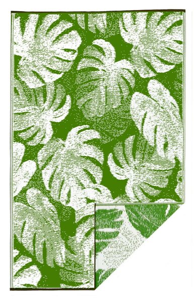 Zielony dwustronny dywan odpowiedni na zewnątrz z tworzywa z recyklingu Fab Hab Panama Green, 120x180 cm