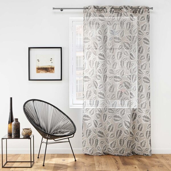 Czarno-beżowa firanka z woalu 140x240 cm Alma – douceur d'intérieur