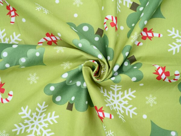 Pościel z mikrofibry CHRISTMAS TREE zielona Rozmiar pościeli: 70 x 90 cm | 140 x 200 cm