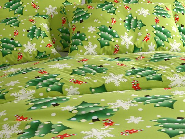 Pościel z mikrofibry CHRISTMAS TREE zielona Rozmiar pościeli: 70 x 90 cm | 140 x 200 cm