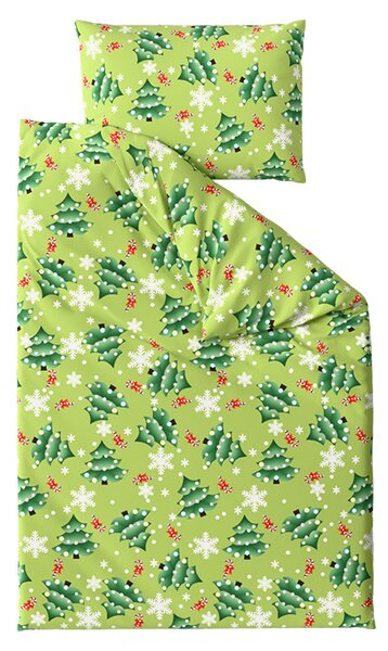 Pościel z mikrofibry CHRISTMAS TREE zielona Rozmiar pościeli: 70 x 90 cm | 140 x 200 cm