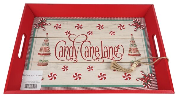 Świąteczna drewniana taca CHRISTMAS - różne warianty Wersja: Candy canelane